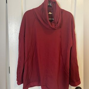 cowl neck flowy sweatshirt